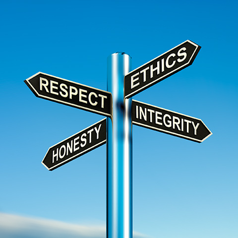Values: respect, ethics, honesty and integrity